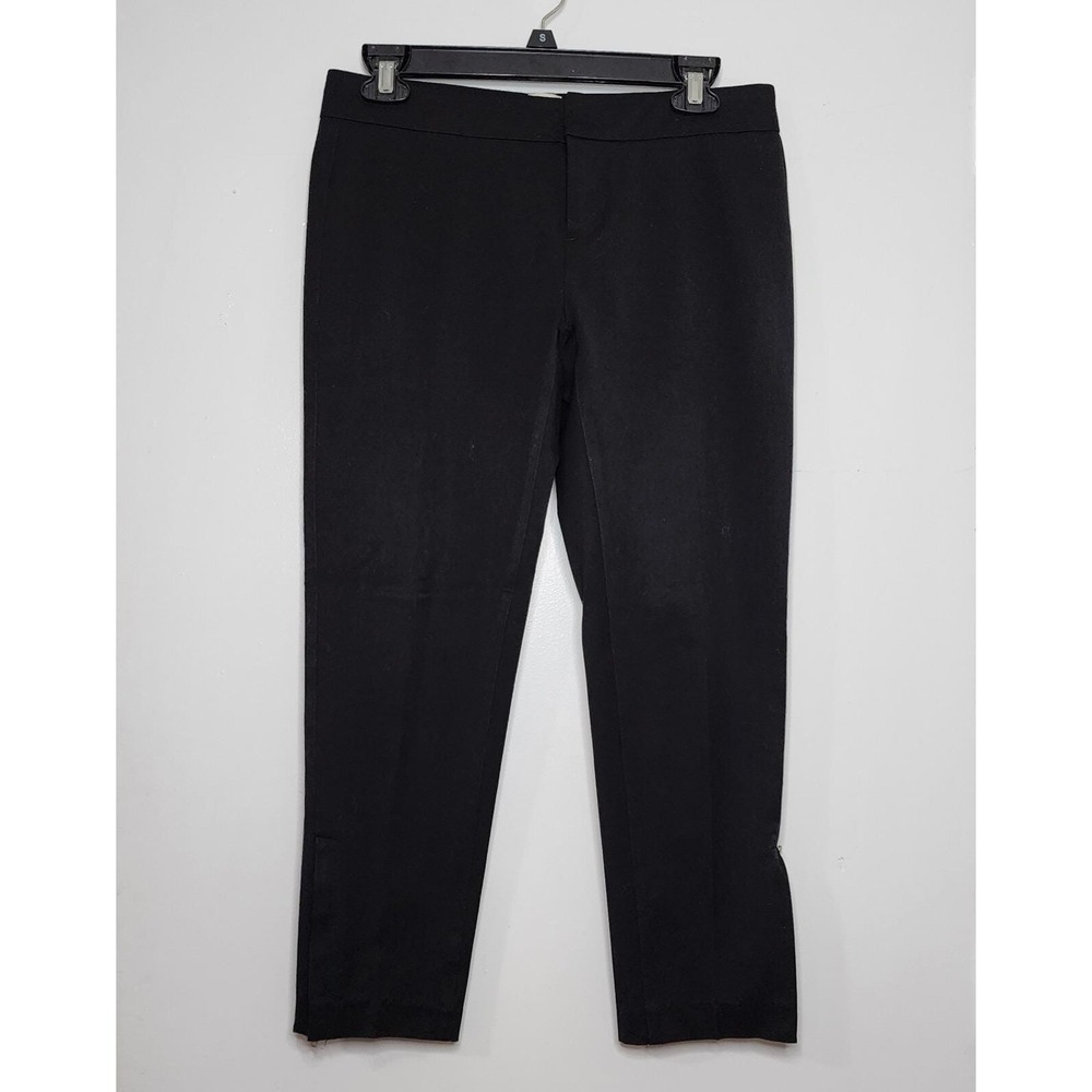 Vintage! ECRU Size 0 Black Backseam Cropped Ankle Pants w/ Hidden Ankle Zippers